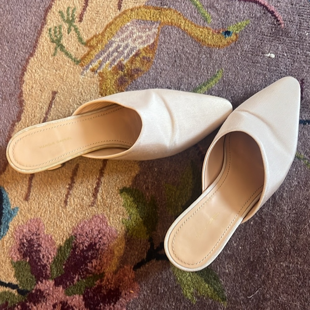 Mansur Gavriel Pink Mules Sleek Minimalist Design